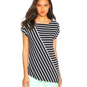 White House Back Market Black and White Striped Tunic Women's Size Small